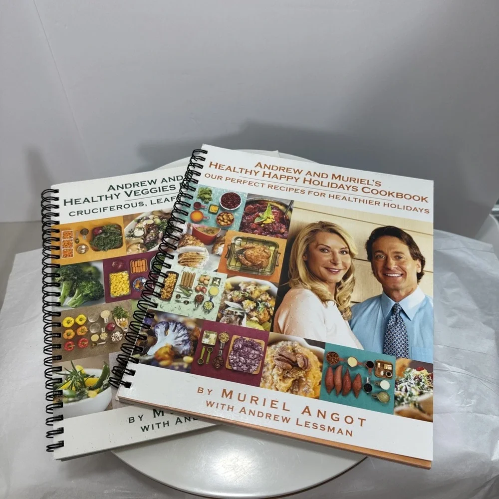 Andrew‎ Lessman Muriel Angot Healthy Cookbooks Bundle Veggies Happy Holidays Set